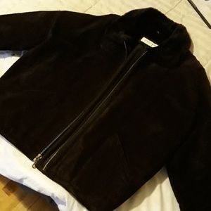 Unisex Leather/Faux Fur lined coat